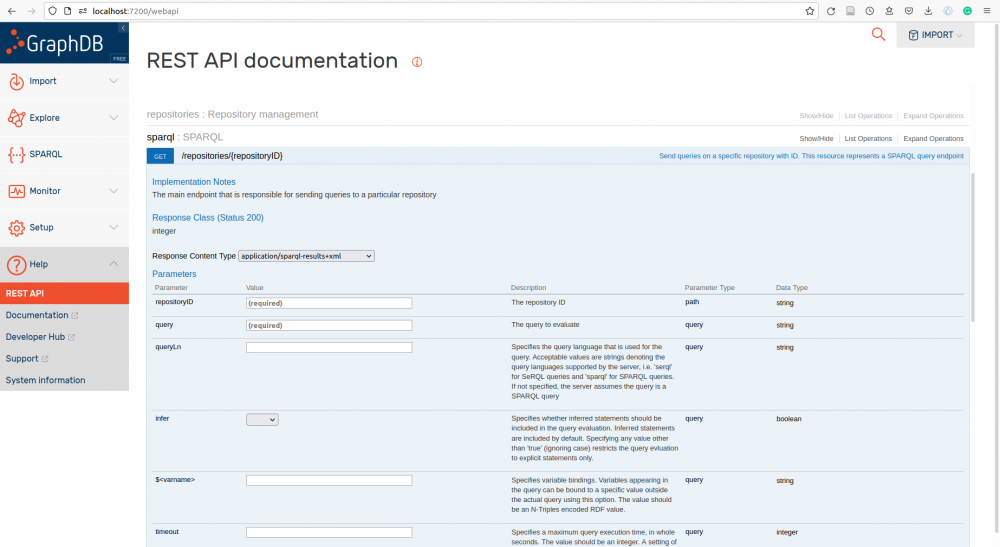 REST API graphDB